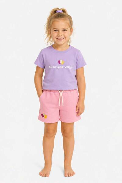Haribo Lilac ženski/djevojački set majica i šortsa Model kod: S26G1TST205Lilac