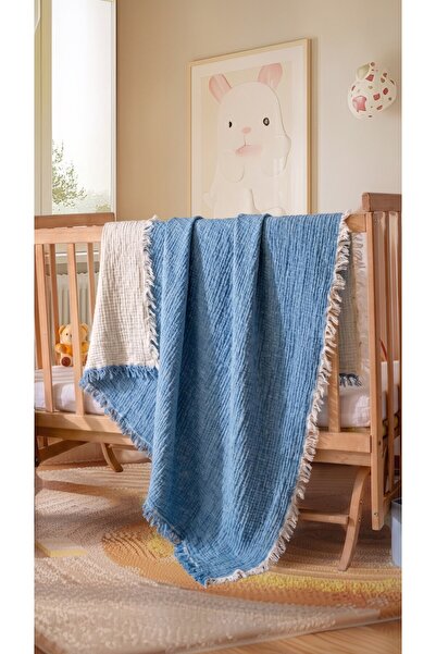 MYLASA HOME 100% Cotton Muslin Newborn Baby Blanket Stroller Cover 80X80 cm