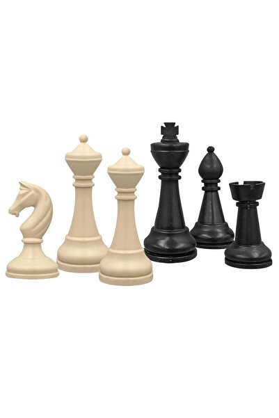 ToyMarkt Μπεζ-Μαύρα Πιόνια Σκακιού για Μεγάλο Σκάκι με 2 Βασίλισσες, 891752