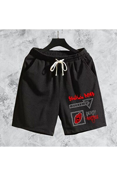 COZYWEAR شورت رجالي أسود مطبوع