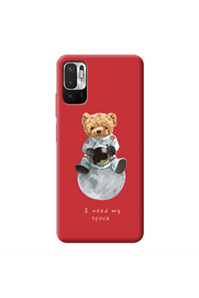 Other Xiaomi Redmi Note 10 Pro 5G Bear in space Red Colored Silicone TPU Θήκη