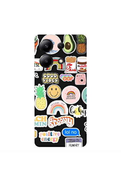 Other Xiaomi Redmi Note 13 4G Good vibes Black Colored Silicone TPU Θήκη
