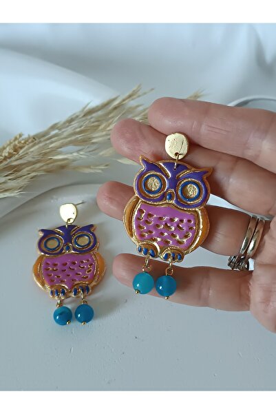 La fee aksesuar Owl Earrings Ultra Light Polymer Clay Earrings Handmade