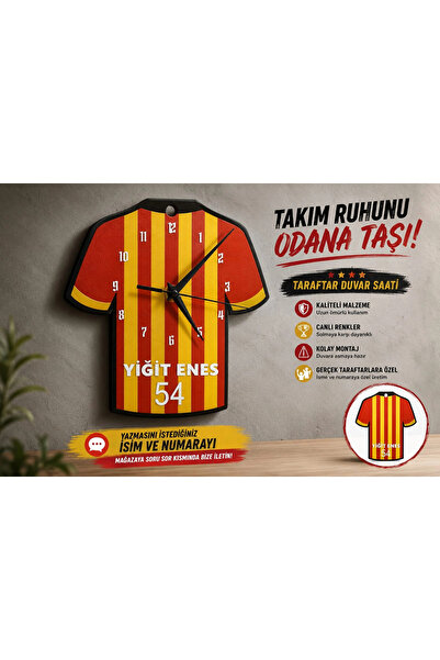 YSN SOUNDS İsimli Taraftar Duvar Saati , Kişiye Özel - Hediyelik İsimli Forma...