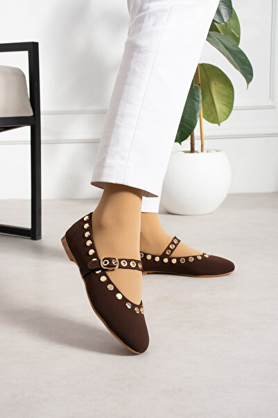 MERVESTORE Fiona Summer Gold Detailed Ballerinas