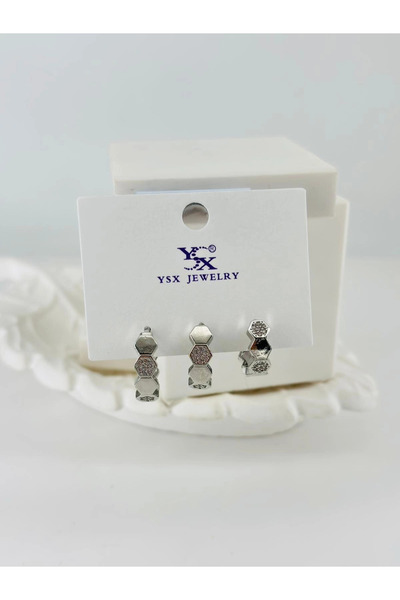 Inure Jewelry Zircon Stone Triple Combination Earrings - Kp00415