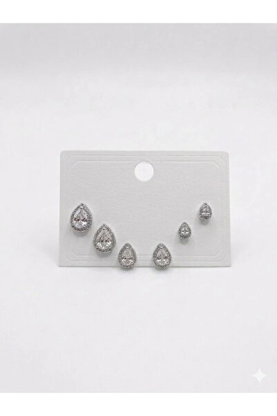 Inure Jewelry Water Drop Detailed Six-Piece Earrings - Kp00658