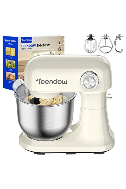 teendow Μίξερ με Κάδο SM-B03, 1500W, Κάδος από ανοξείδωτο ατσάλι 5 λίτρων, 12...