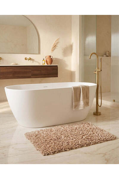 REDTAG Taupe Textured Bath Mat