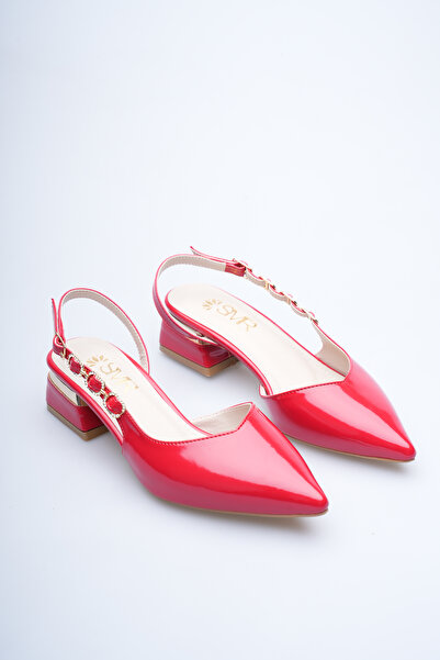 VİP SMR MODA Women's Flat Shoes with Stylish Side Accessory Detail and Gold P...