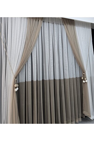 Art Perde 2 Wing Background Curtain Ornaments Gift Dense Pleated Mink