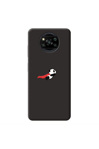 Other Xiaomi Poco X3 /X3 Pro kite flying panda Black Colored Silicone TPU Θήκη