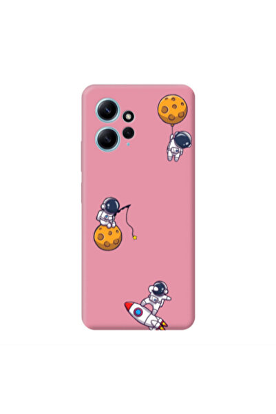 Other Xiaomi Redmi Note 12 4G Cute astronauts Pink Colored Silicone TPU Θήκη