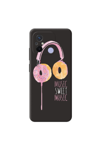 Other Xiaomi Redmi 12C Donut earphone Black Colored Silicone TPU Θήκη