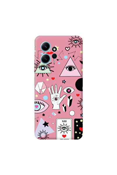 Other Xiaomi Redmi Note 12 4G Pyramid eyes Pink Colored Silicone TPU Θήκη