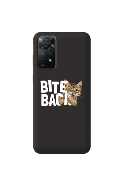 Other Xiaomi Redmi Note 11 4G bitte back cat Black Colored Silicone TPU Θήκη