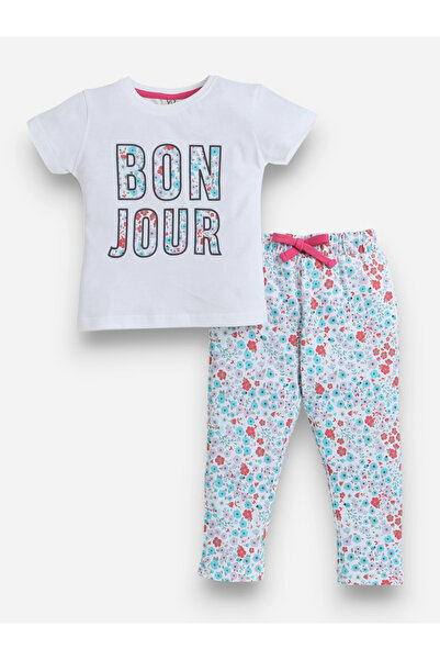 Victor and Jane By Styli Girls Graphic Print T-Shirt and Pyjama Set