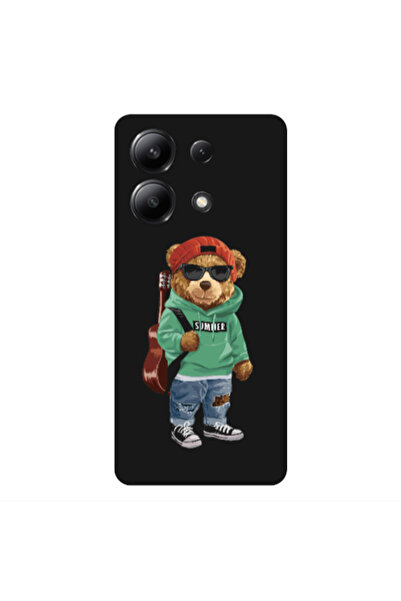 Other Xiaomi Redmi Note 13 4G Summer Tedy Black Colored Silicone TPU Θήκη
