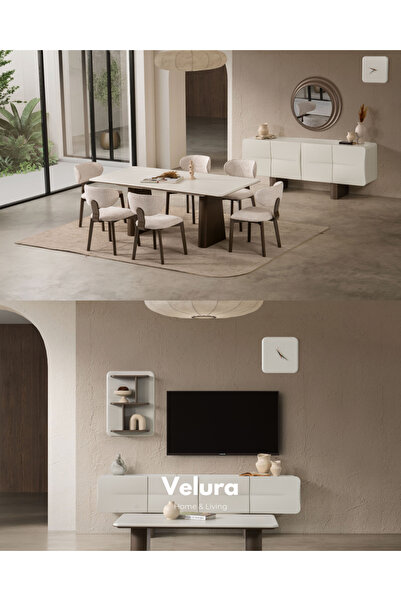 Velura Home & Living Vena Yemek Odası Takımı & Yaşam Odası (TV Ünitesi Dahil)