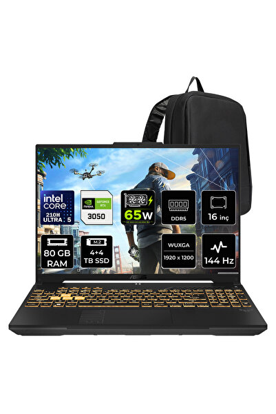 ASUS TUF Gaming F16 Intel Core 5 210H RTX 3050 6GB 65W 80GB RAM 4TB + 4TB SSD...