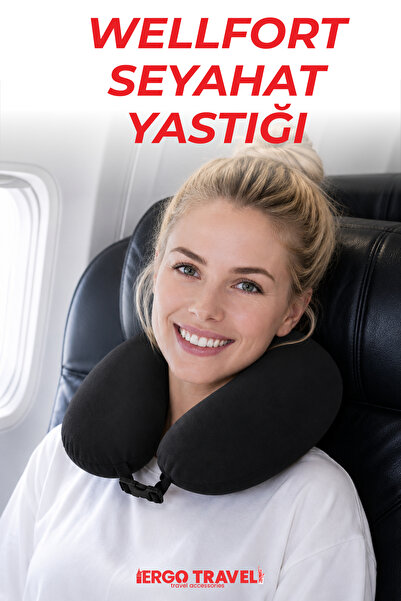 ergo travel Wellfort Ortopedik Seyahat Yastığı Visco Boyun Destekli Seyahat Y...