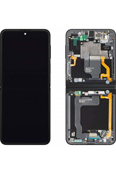 Samsung Дисплей с тъчскрийн за Galaxy Z Flip4 F721, с рамка, вътрешен, черен,...
