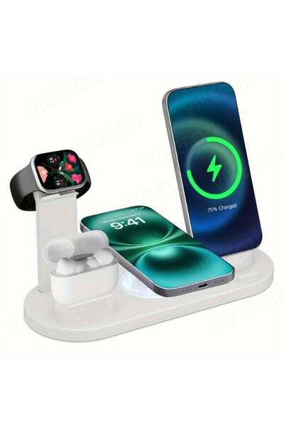 NOVATECH 3-in-1 Fast Wireless Charging Station for iPhone, Apple Watch, AirPo...