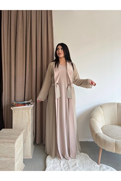 Missrosemoon Yeni Sezon Büyük Beden Tesettür 2’li Elbise Takım – Uzun Hırka v...