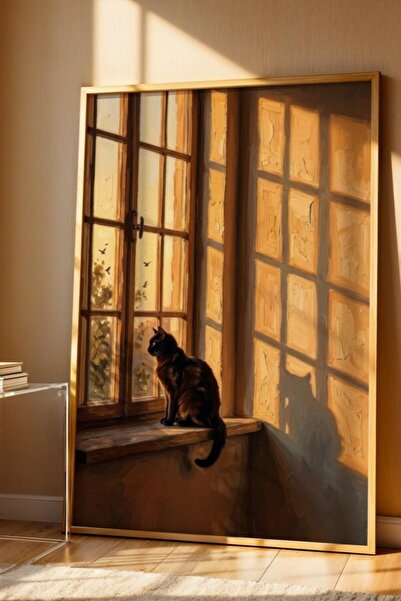 Esci Design Tablou cu ramă din lemn - Pictură cu umbre - Pictură abstractă - ...