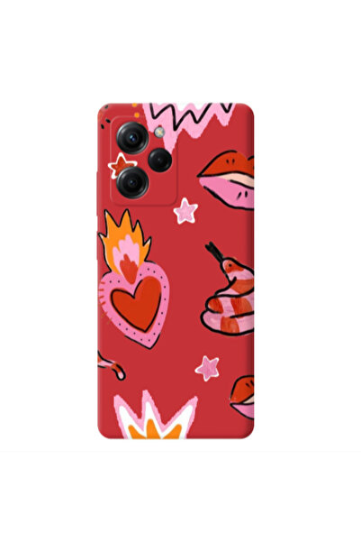 Other Xiaomi Poco X5 Pro Snake heart Red Colored Silicone TPU Θήκη
