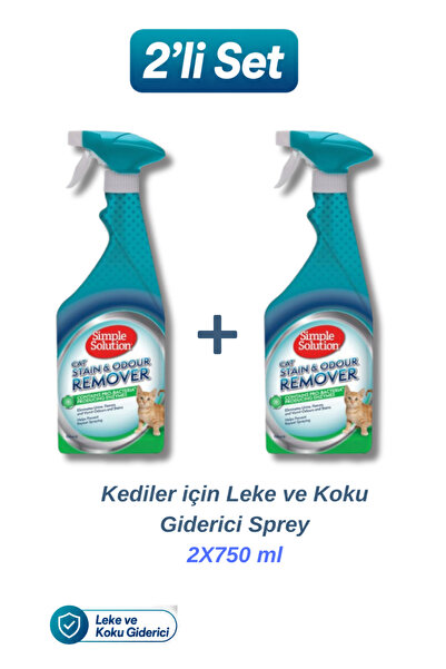 Simple Solution Kediler İçin Leke ve Koku Giderici Sprey 750 ml 2’li Paket