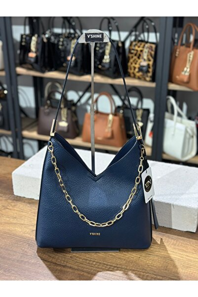 MODEL 3134 ZİNCİR DETAYLI OMUZ ÇANTASI (LACİVERT)