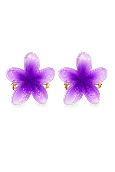 SHAKA Purple Shk2008 Set of 2 Mini Latch Buckles with Lotus Flower Figures