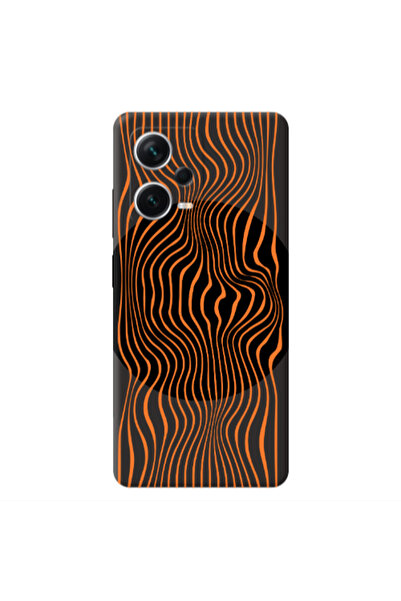 Other Xiaomi Poco X5 Trapezoidal lines Black Colored Silicone TPU Θήκη