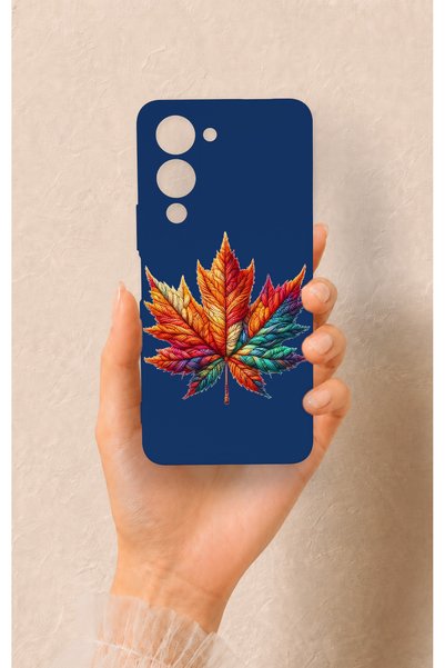Vip Case Vivo Y19 5g Compatible Colorful Leaf Pattern Silicone Case