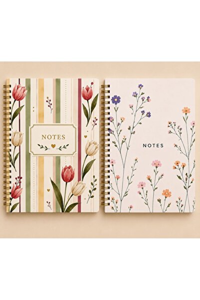 NİORE A5 Spiral Bound Lined 2-Pack Notebook Notepad, School Notebook 120 Sheets