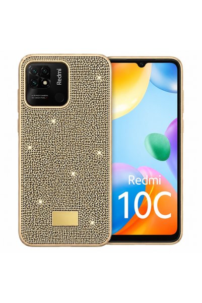 Pilanix Xiaomi Redmi 10C Case Silicone Edged Stony Shiny Lux Diamond Cover