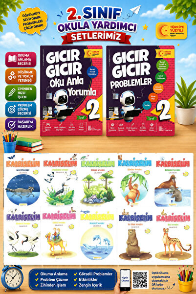 5 Renk Yayınları 2.Sınıf Oku Anla Yorumla + Problemler + Kalbiselim Hikaye Seti