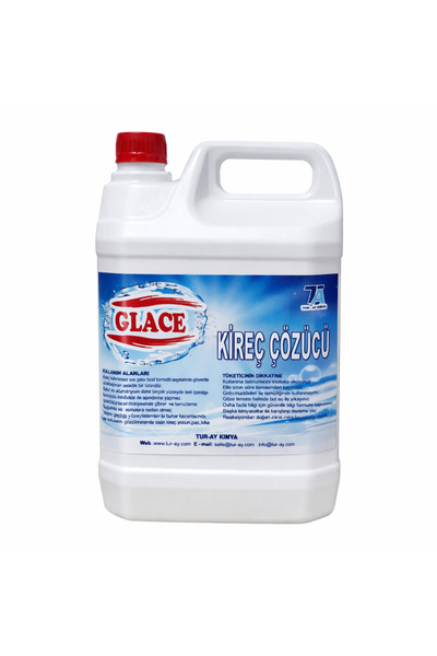 GLACE Kireç Çözücü 5 Litre – Güçlü Kireç ve Pas Temizleyici Kireç Sökücü 5 L