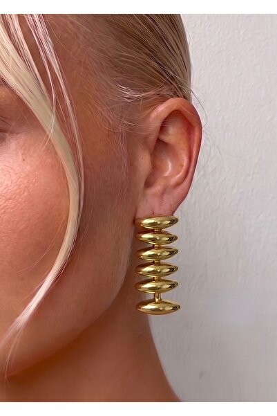 KİLİGİSTANBUL Ultra Light Gold Color Earrings 4 cm