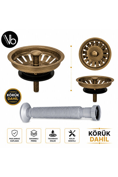 vb vitrinbanyo Antik Gold Mutfak Gideri Çöp Toplama Özellikli Mat Antik Gold ...