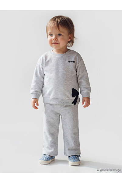 LC Waikiki Esvab • Modern & Distinctive Bow Detail Baby Girl Sweatshirt and S...