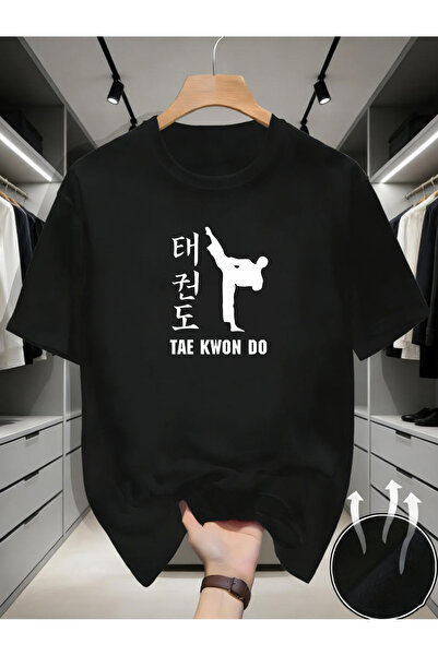 23 nisan Solid Color Printed Sports T-Shirt, Korean Taekwondo Design Comforta...