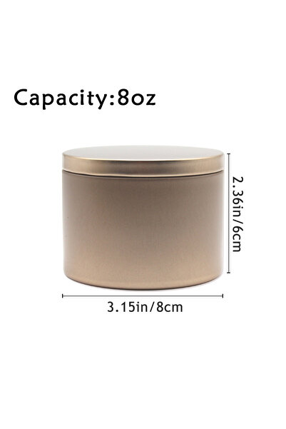 Choice 8oz-24pcs 24pcs Champagne Golden 4oz/8oz Metal Candle Jars with Lid - ...