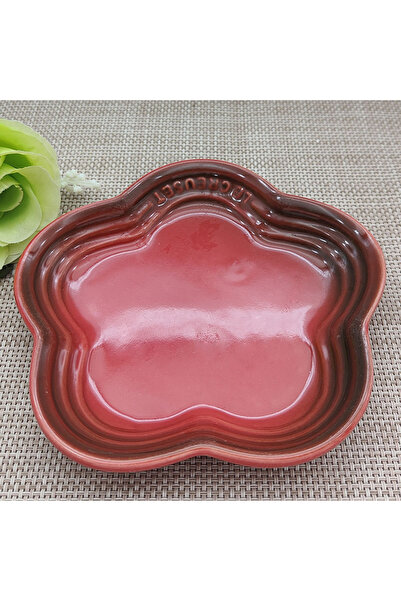 Choice9 5.5 inch Red Household Ceramic Macaron Color Small Plum Blossom Disc ...
