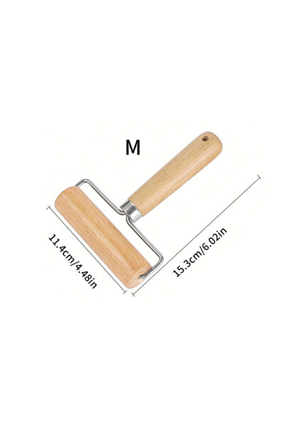 Choice4 J2503242-M Wood Rolling Pin With Handle for Baking Dough Roller Pastr...