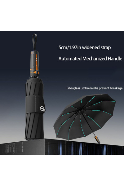 Choice3 metal-fiber composite 10K black Mechanical handle umbrella, widened s...