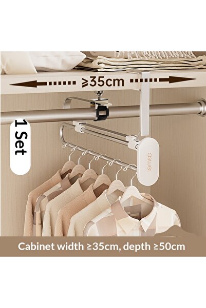 Choice Silver Telescopic Trouser Rack with Smooth Slide Rails – Space-Saving,...