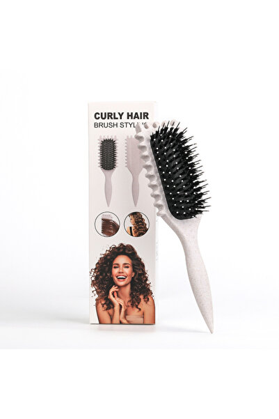 Choice3 Beige Salon Bursh Curly Hair Styling Brush: Defined Curls on Wet Hair...