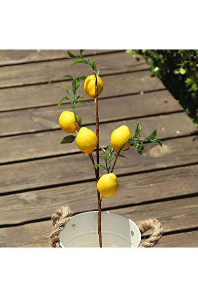 Choice 1pc Lemon Branches With Fruit Simulation Green Plants Fresh Home Decor...